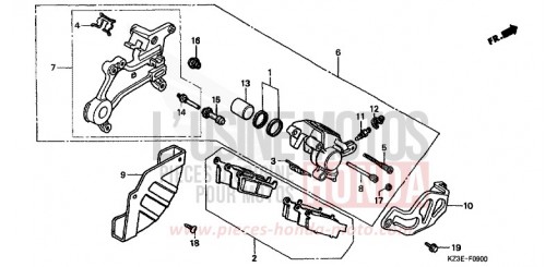 ETRIER DE FREIN ARRIERE CR250RY de 2000